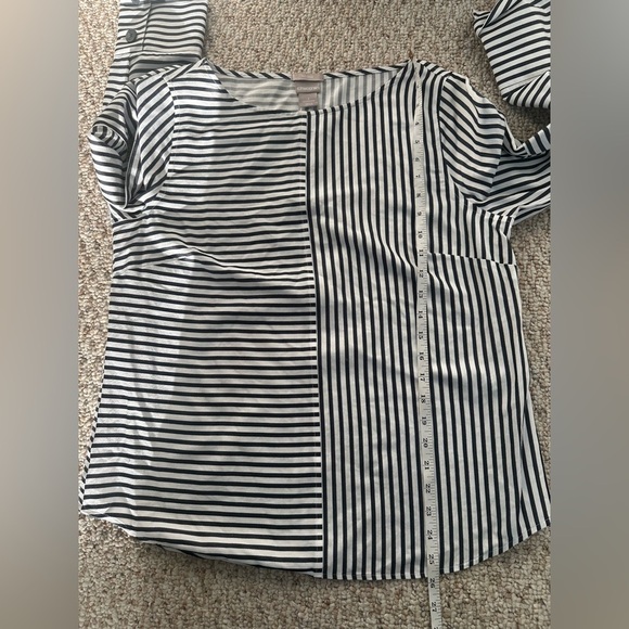 Chicos Size 1 No Iron Pullover Mixed Multi Stripe size S - Picture 11 of 12